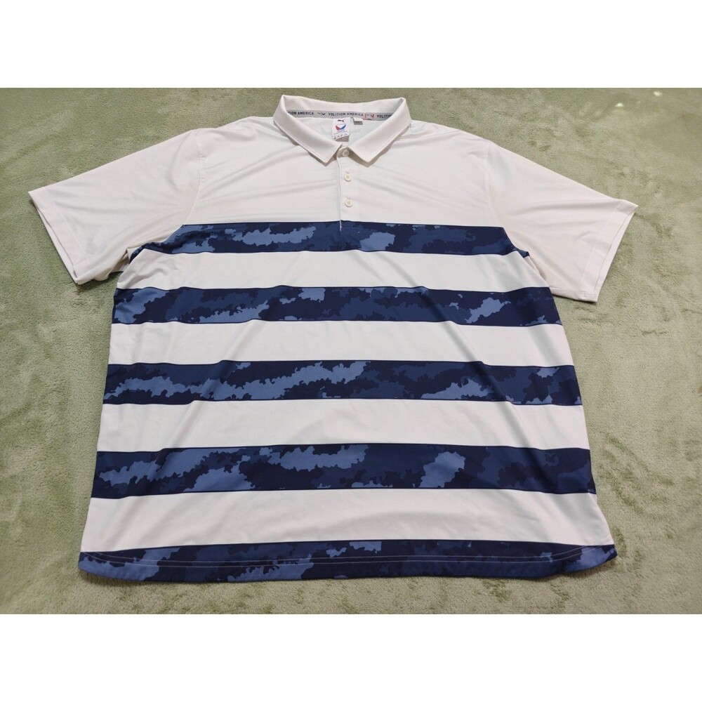 Puma x Volition America Mens XXL Golf Polo Shirt Short Sleeve Camo Stripe Top